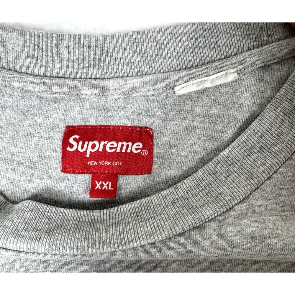 SUPREME USA Men's XXL Small Box Cotton Heathered Gray Logo T-Shirt - Picture 6 of 16